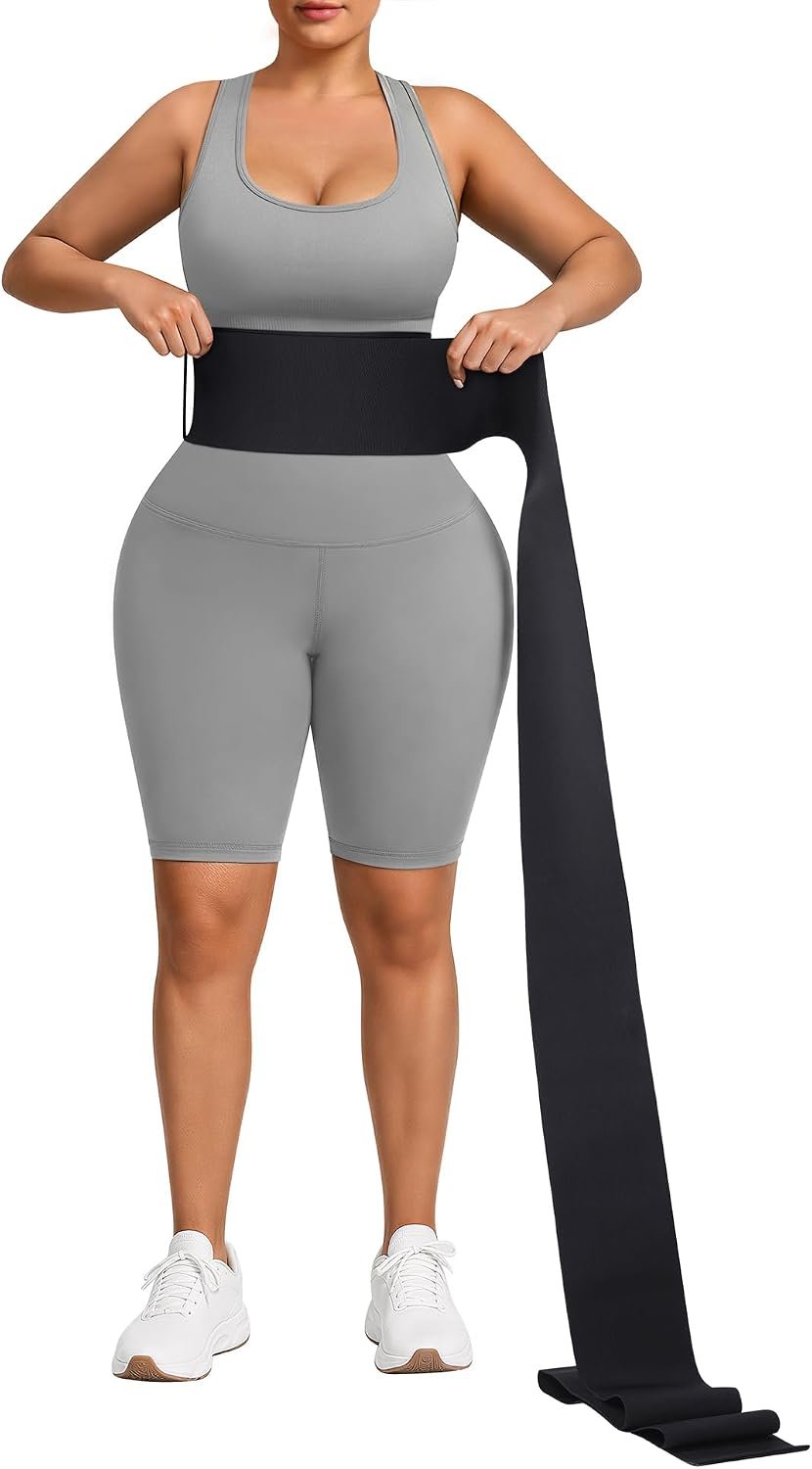 FeelinGirl Waist Trainer for Women Tummy Wrap Trimmer Belt Long Torso Belt | waist trainer wrap bandage wrap breathable elastic polyester discreetly in gyms, offices, at home, and in yoga studios
