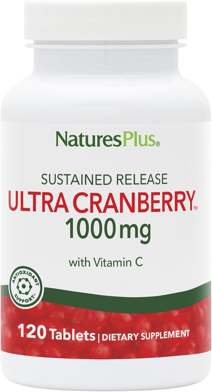 NaturesPlus Ultra Cranberry, Sustained Release – 1000mg, 120 Tablets – with Vitamin C – Vegetarian, Gluten Free – 60 Servings