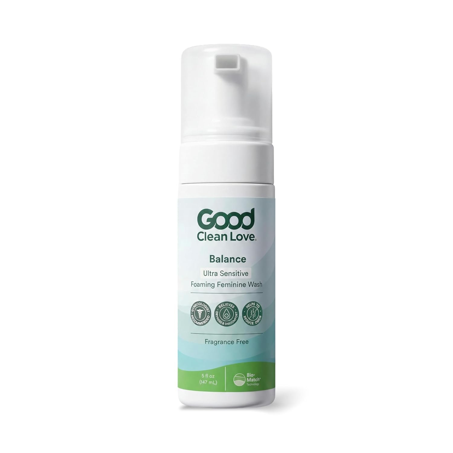 Good Clean Love Ultra Sensitive Foaming Feminine Wash, 5 Oz (1-Pack) | Ph-Balanced Gentle Vaginal Cleanser With Natural Ingredients. Water-Based. Soothing Intimate Care