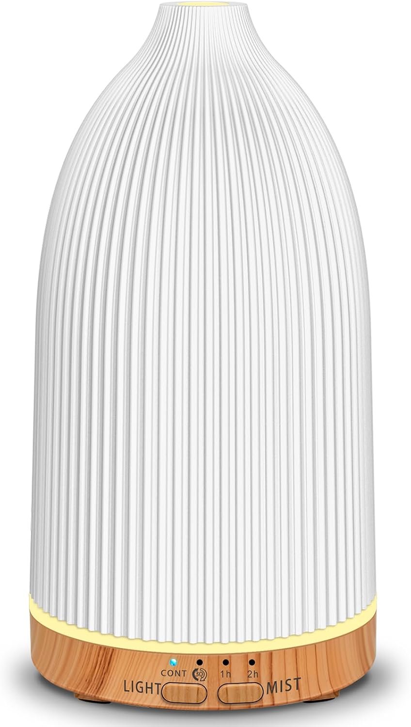 URPOWER 150mL Essential Oil Diffusers for Home Aromatherapy Diffuser | With 7 Color Changing Lights, Timer & Auto Shut-Off Scent Diffuser for Bedroom, Office, Yoga and Everyday Home Use