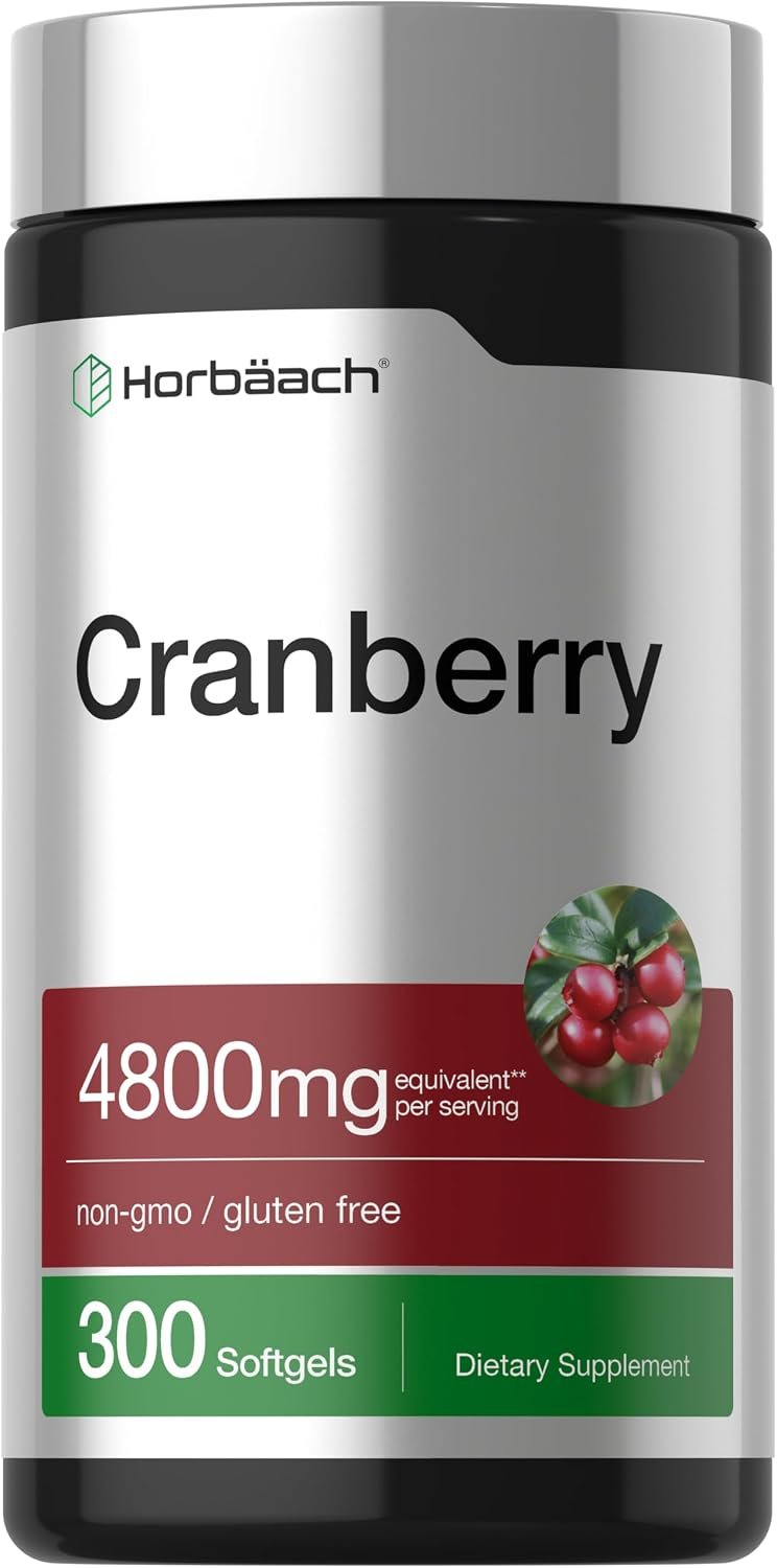 Horbäach Cranberry Pills | 300 Softgels | Non-GMO, Gluten Free Supplement | from Concentrate Extract