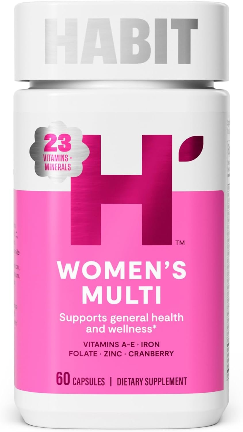 Habit Womens Multi Supplement (60 Capsules) – New Look, Supports General Health & Wellness, 23 Essential Vitamins and Minerals, Fruit extracts, Folate, Iron, B12, Biotin, Non-GMO (1 Pack)