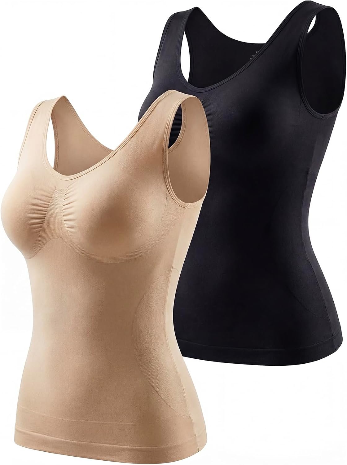 ATTLADY Shapewear Tank Tops for Women – Tummy & Waist Control Compression Camisole | Slimming Seamless V-Neck Body Shaper Vest