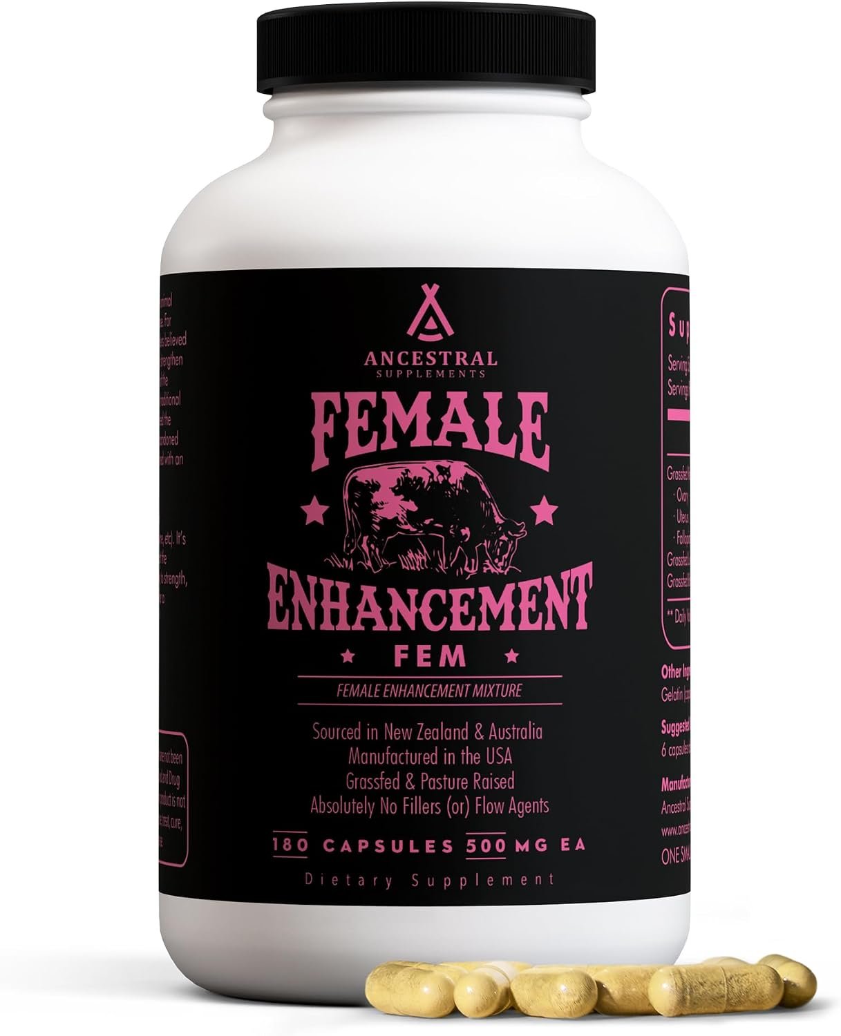 Ancestral Supplements Primal Beef Organ Supplement for Women, 180 Ct | Womens beef organ supplement with liver, heart, kidney & bone marrow, plus collagen, CoQ10 and B12 for hormone balance.
