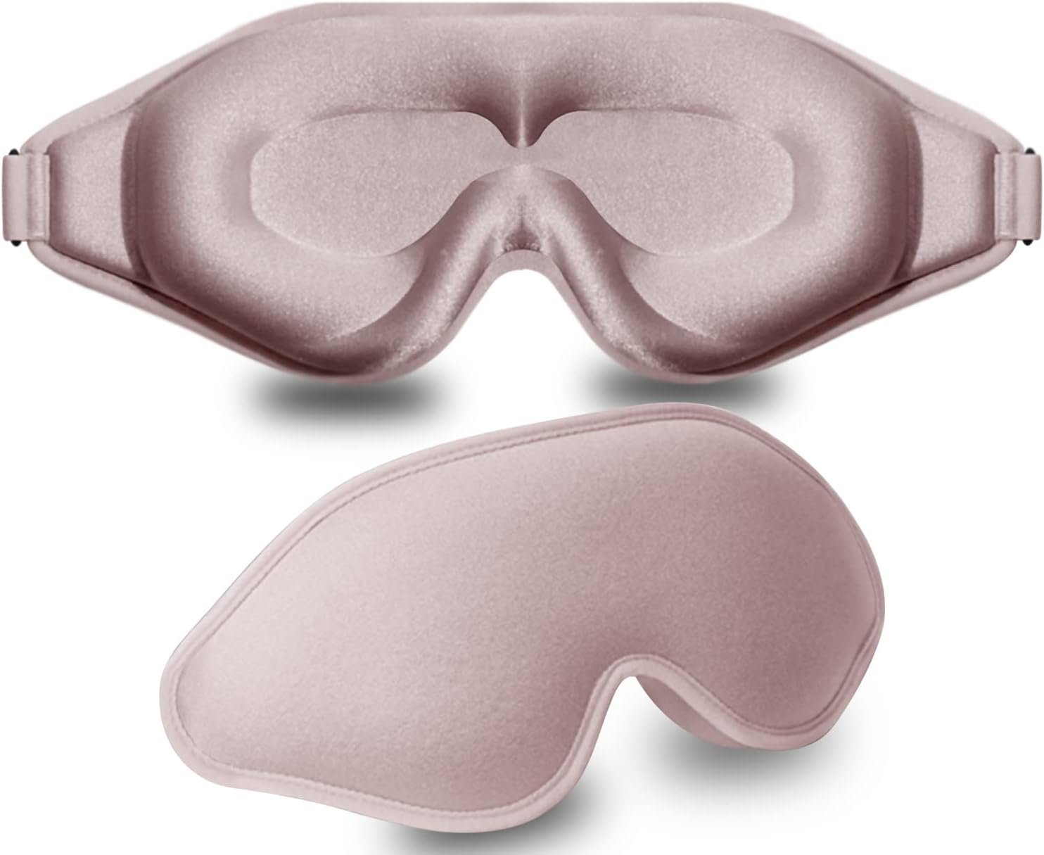 FengXinZi Sleep Mask for Side Sleeper, Blackout Eye Mask for Women Men | Sleeping Masks, 3D Contoured, Breathable, Zero Eye Pressure, Eyelash Friendly, Adjustable Strap, for Travel (Pink)