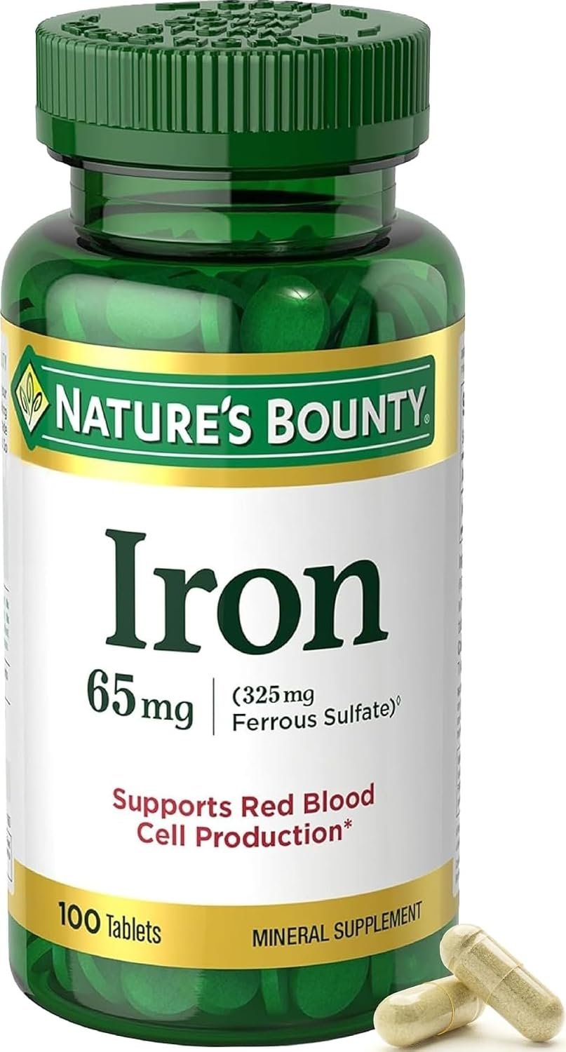 Nature’s Bounty Iron 65mg, 325mg Ferrous Sulfate, 100 Tablets