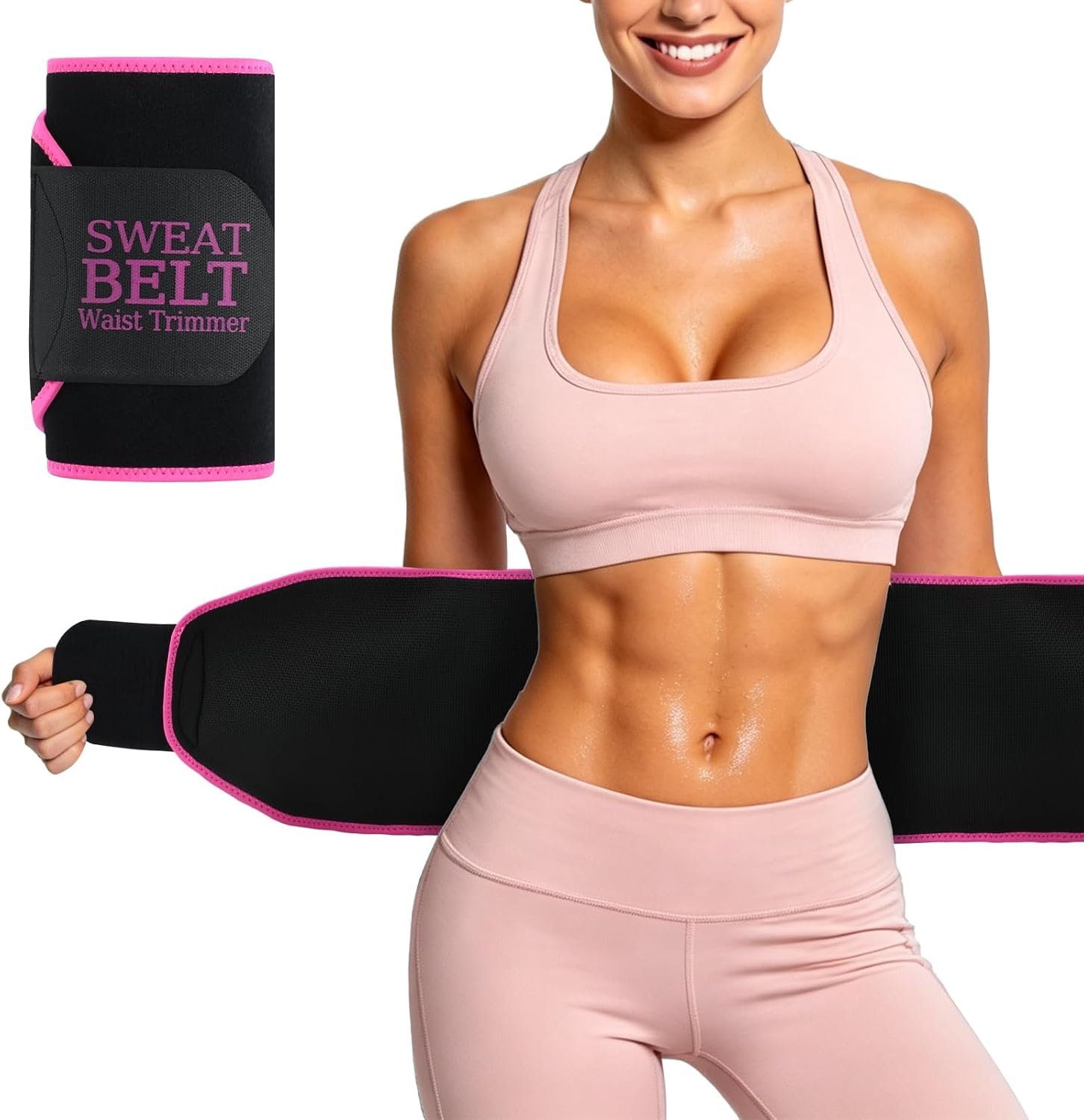 Lisacool Waist Trainer for Women Sweat Band Trimmer Exercise Belt | Premium Shapewear Fitness Band for Women,Design Targeted Weight Loss Sweating, Adjustable Fit