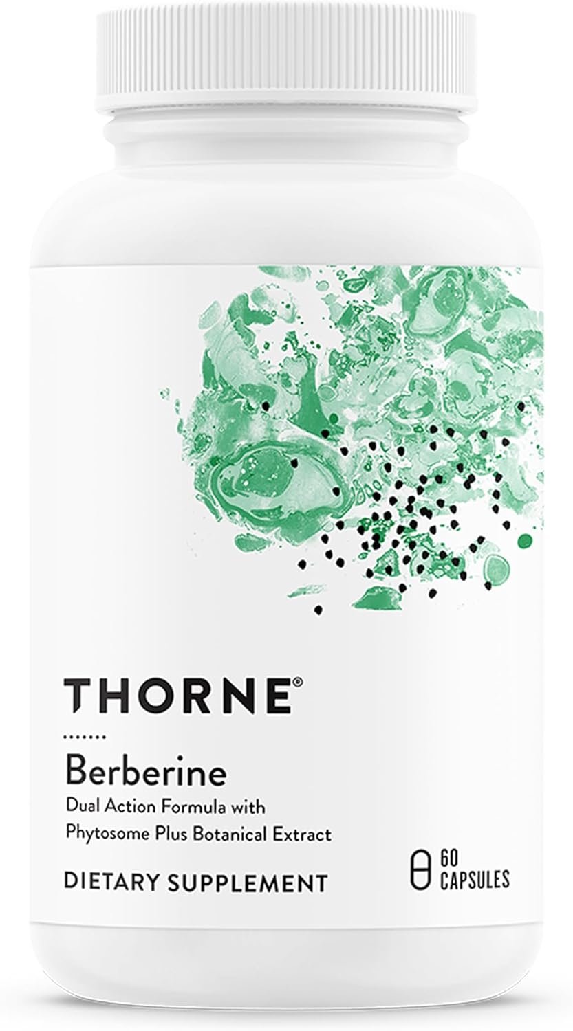 THORNE Berberine, Dual Action Phytosome & HCl Formula, 60 Capsules | Supports Heart & Metabolic Health, Immune System, Healthy GI & Cholesterol*, Gluten, Dairy & Soy-Free, NSF Contents Certified