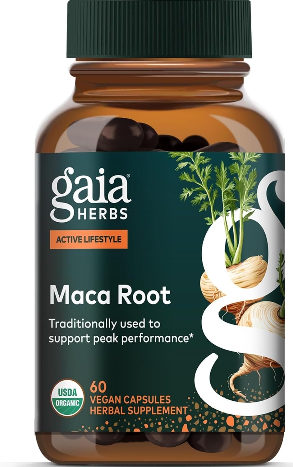 Gaia Herbs Maca Root – Caffeine-Free Energy Supplement – Traditionally Used to Support Healthy Energy & Stamina* – Made with Organic Maca Root (Lepidium meyenii) – 60 Vegan Capsules (60 Servings)
