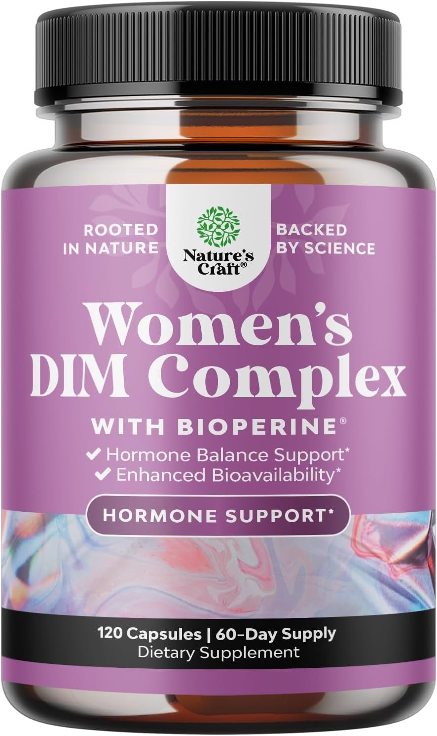 Potent DIM Supplement for Women – Hormone Balance for Women – 120 Count | DIM Complex with and Black Pepper – Menopause Support & PMS Relief – Diindolylmethane Capsules – 300mg per Serving