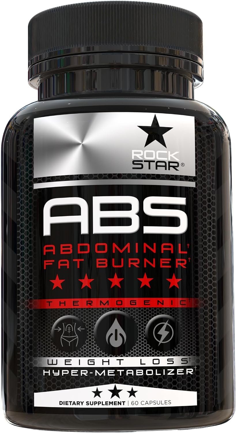 Rockstar Abs Dietary Supplement – Thermogenic Ab Fat Burner, Hyper Metabolizer – Belly Fat & 6 Pack Support, Weight Loss, GLP-1 & Metabolism Booster Pills for Men & Women – Targeted Abdominal Fat Loss