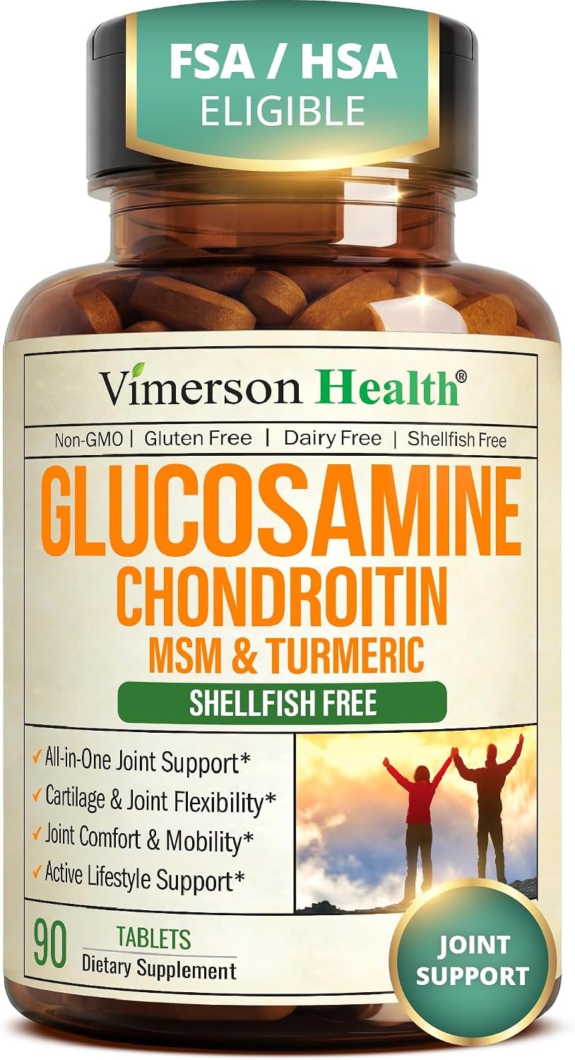 Glucosamine Chondroitin MSM – Joint Supplements for Men and Women with Glucosamine Sulfate 1500 mg – Joint Health Supplement for Cartilage, Mobility and Joint Support – Easy to Swallow – 90 Tablets