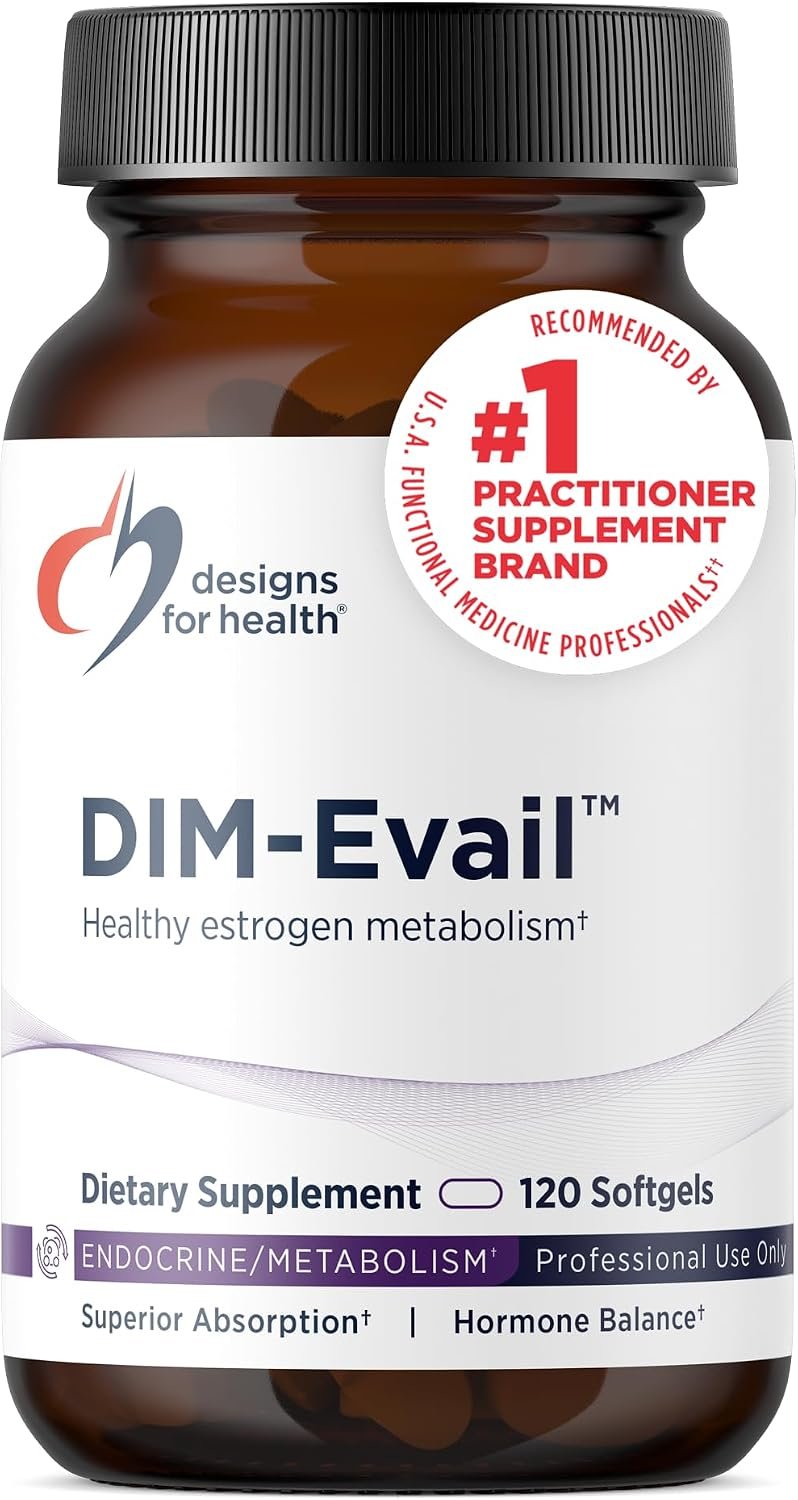 Designs for Health DIM-Evail – 100mg DIM Supplement Enhanced Absorption Diindolylmethane – Supports Healthy Estrogen Metabolism & Women’s Health – Non-GMO & Soy-Free (120 Softgels)
