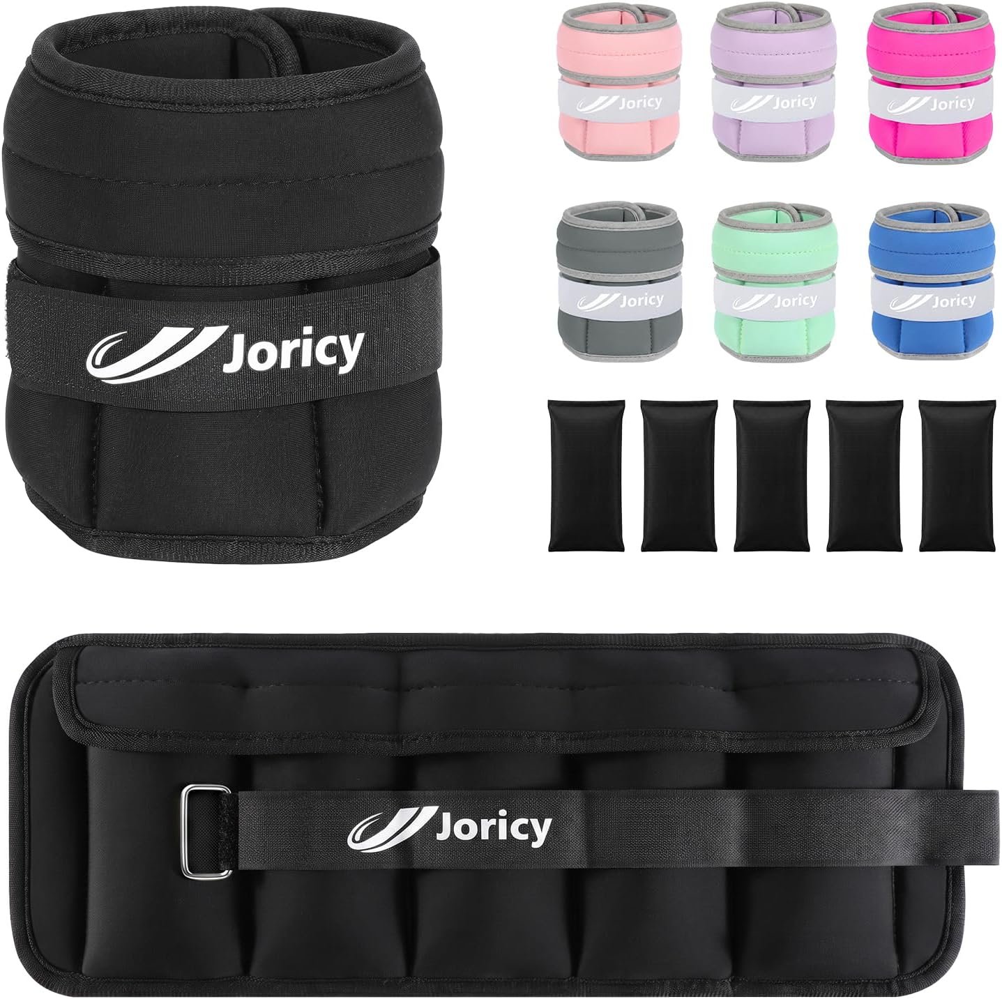 Adjustable Ankle Weights for Women Men A Pair of 1-3/4/5/6/8/10/20LBS | Wrist/Arm & Leg Weights,Removable Sandbags,Soft Fit Walking Running Home Gym Pilates Exercise Weight Loss Physical Therapy