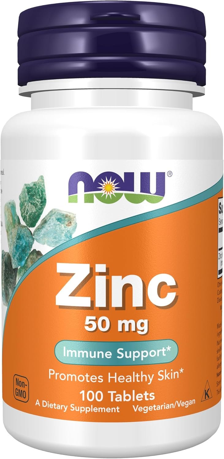 NOW Foods Zinc Gluconate, 100 Tablets / 50mg