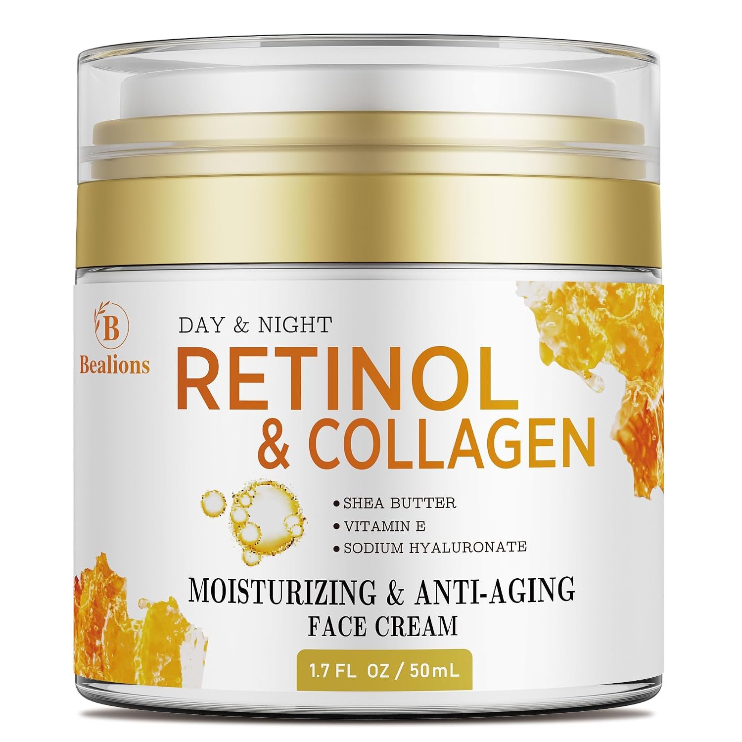 Retinol Cream for Face Anti Aging: Wrinkle Cream for Face Neck with Collagen Hyaluronic Acid – Night Moisturizer for Men Women – Facial Skin Care Gift for Women Wife Mother (1 Pack)