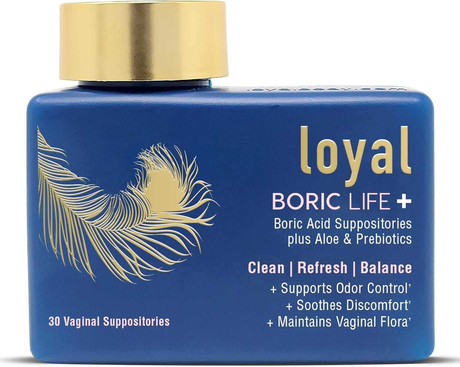 Loyal Boric Life Plus Boric Acid Suppositories with Aloe & FOS, 30 Count | Supports Odor Control, Soothes Discomfort, Maintains Intimate Flora, Made in USA