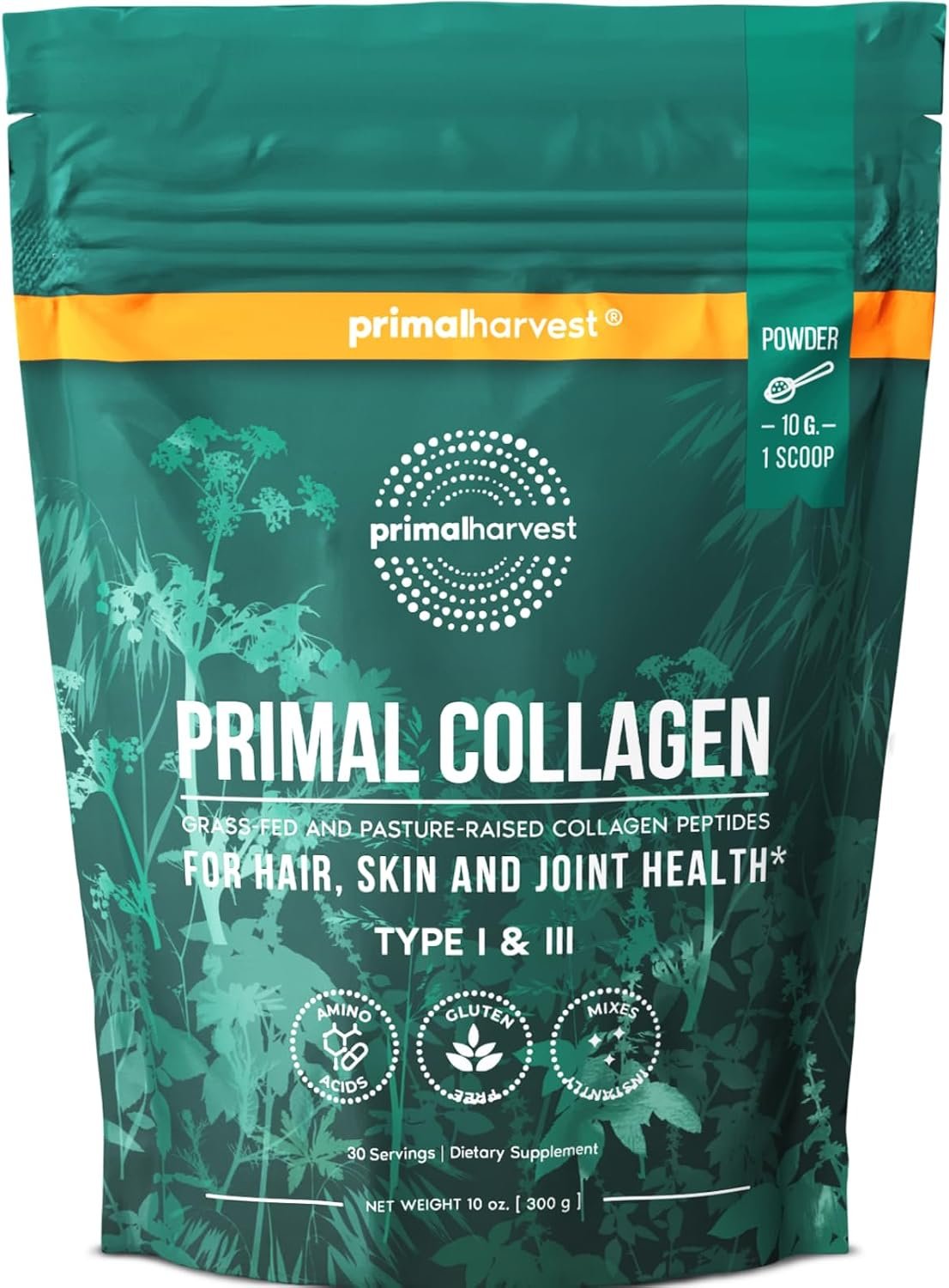 Primal Harvest Collagen – Powdered Daily Supplement, Dairy & Gluten Free