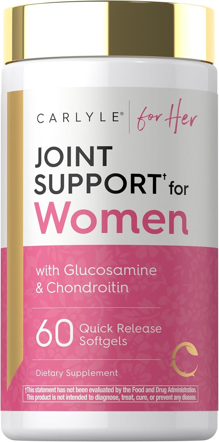 Carlyle Joint Support for Women | 60 Softgels | Complex with Omega-3 and Collagen Peptides | Non-GMO, Gluten Free