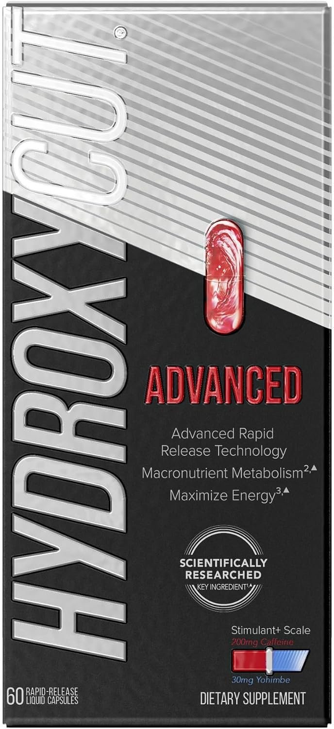 Hydroxycut Advanced, Thermogenic Supplement, 60 Capsules | Metabolism and Energy Support for Men and Women, C. Canephora and 200 mg Caffeine, Rapid Release Liquid Capsules