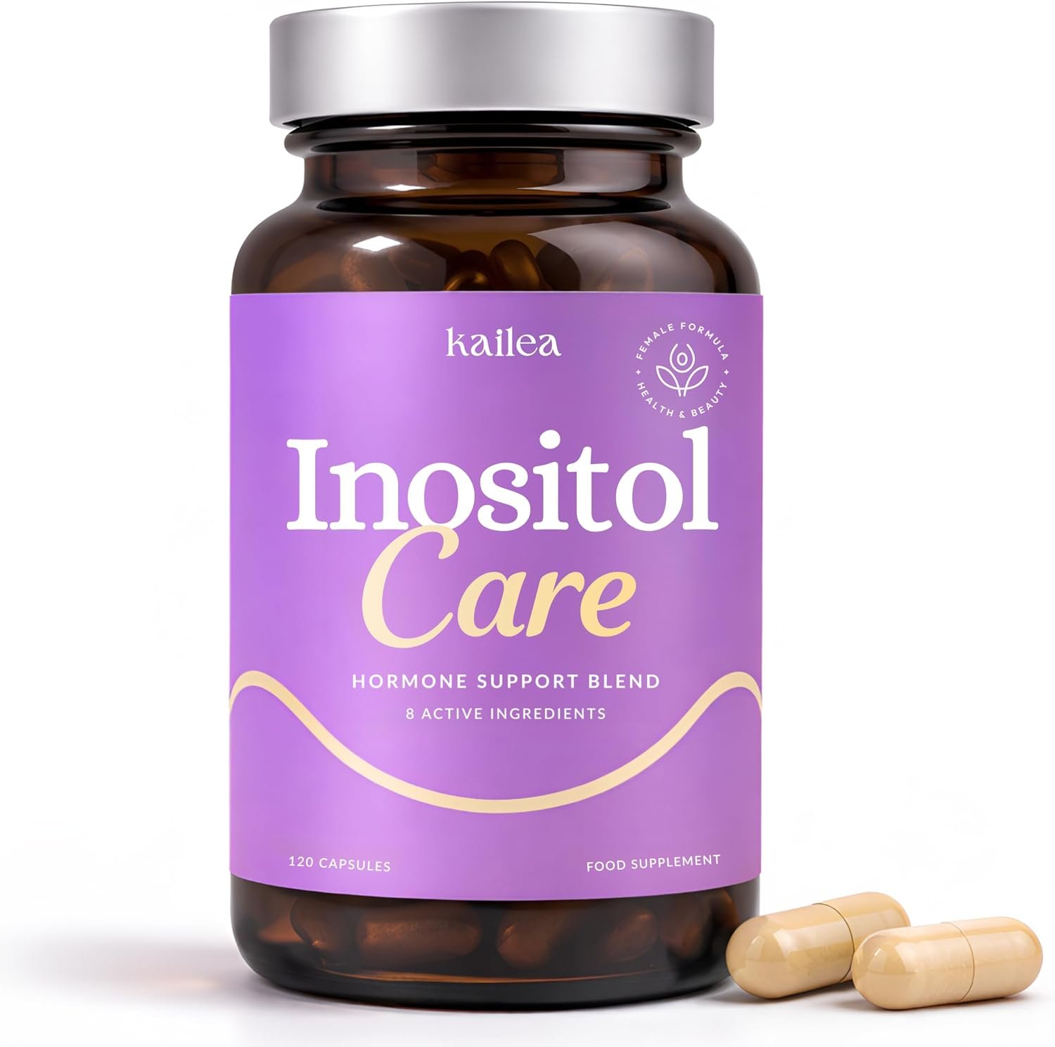 kailea 8-in-1 Inositol Complex for Women – Myo-Inositol, NAC, Maca Root, Folate & Chromium | Supports Hormone Balance & Healthy Metabolism | 120 Capsules