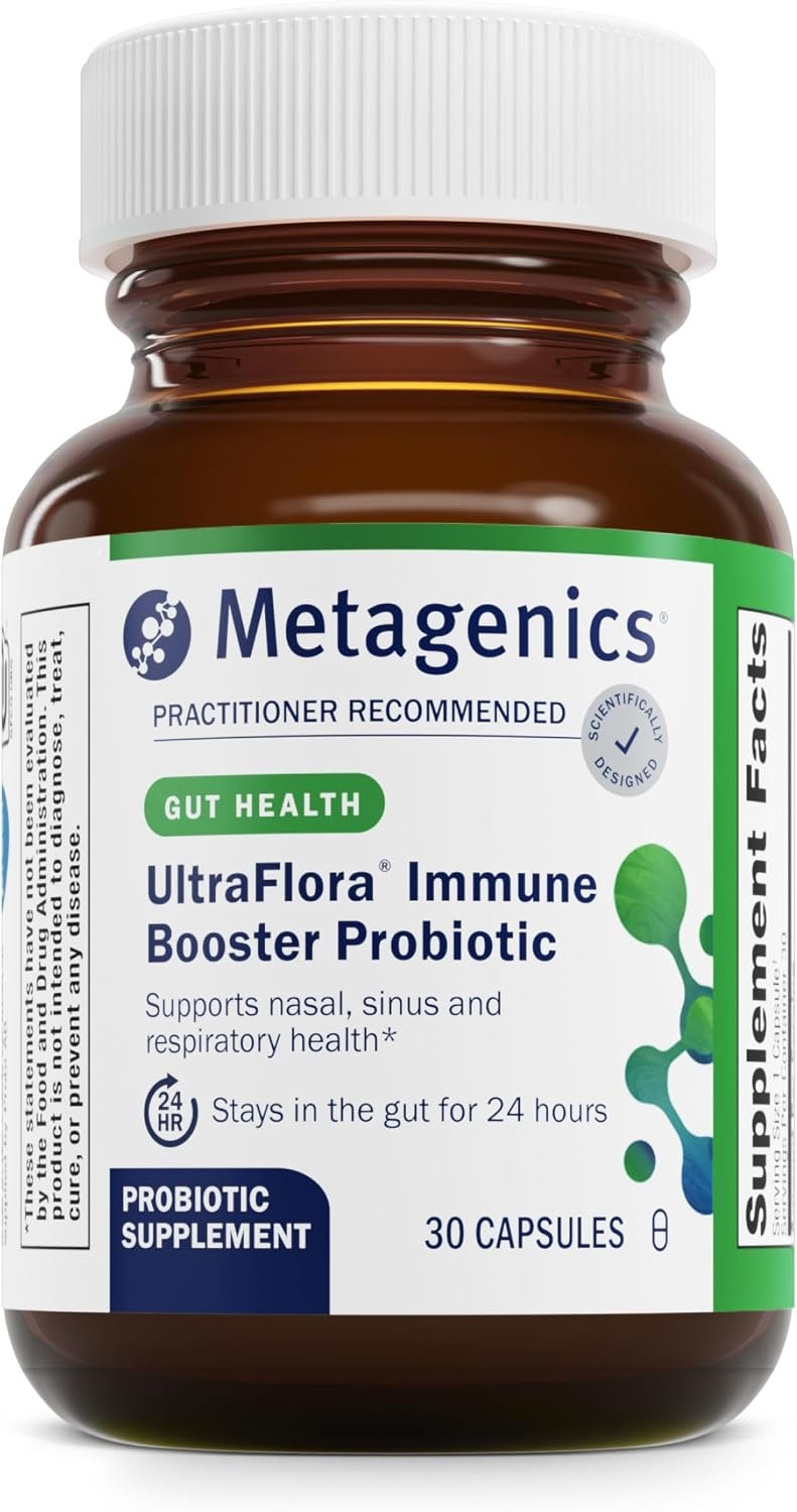 Metagenics UltraFlora Immune Booster Probiotic, 30 Count | Shelf-Stable Probiotic for Daily Immune Support, Supports Healthy Nasal, Sinus and Respiratory Function