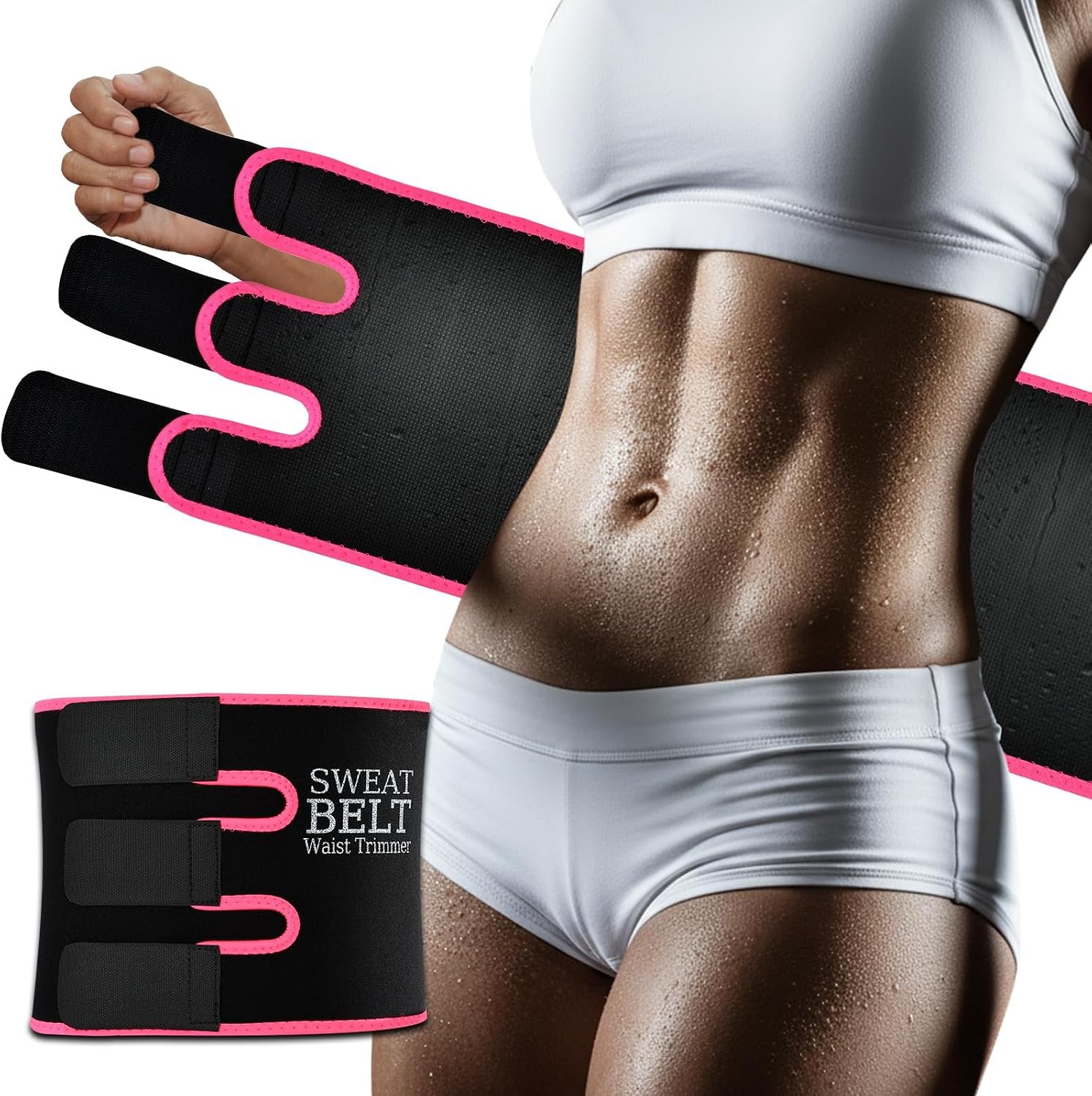 Sweat Waist Trainer For Women Men Waist Trimmer Sweat Belt Band Stomach Wrap Faja For Workout Lower Belly Fat