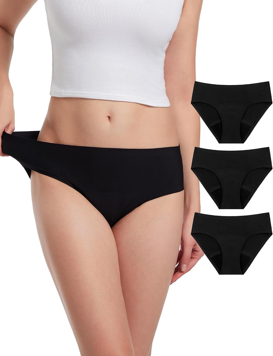 ECO PERIOD Seamless Period Panties Heavy Flow Period Underwear for Women | Leakproof Menstrual Underwear, Incontinence Briefs, Soft Postpartum Panties, No Show Period Panty, Overnight Protection