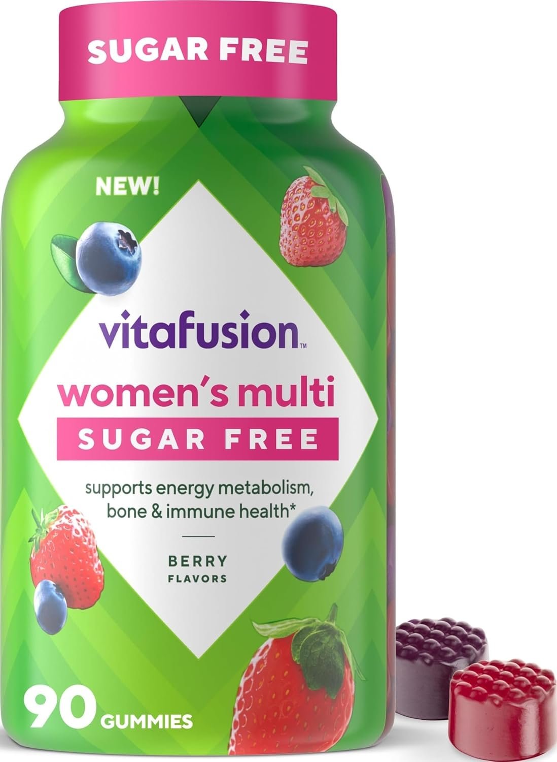 Vitafusion Women’s Multivitamin Gummy | 90 Sugar-Free Gummies | Berry Flavor Multi Vitamins | Gluten and Dairy-Free Supplement