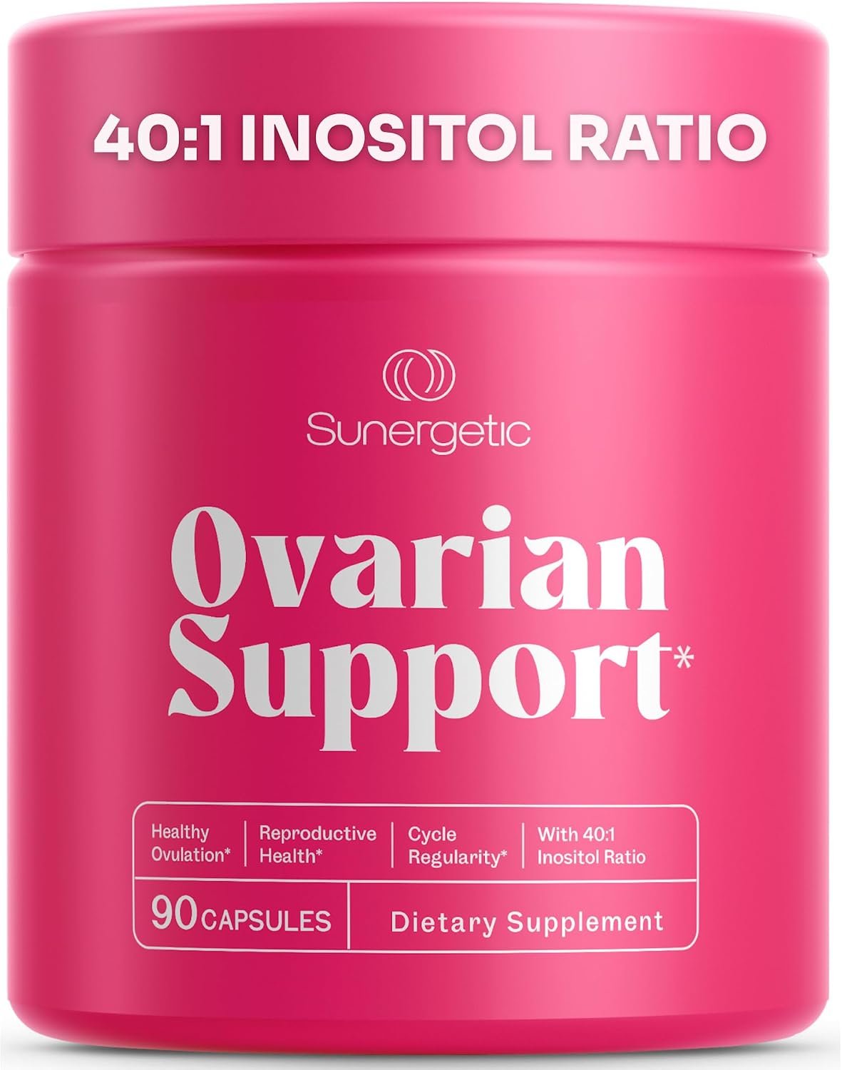 Premium Ovarian Health Support Supplement – Hormone Balance, Ovulation & Cycle Regularity – Myo-Inositol & D-Chiro Inositol Supplement for Women – 40:1 Inositol Ratio With Folate & DIM – 90 Capsules