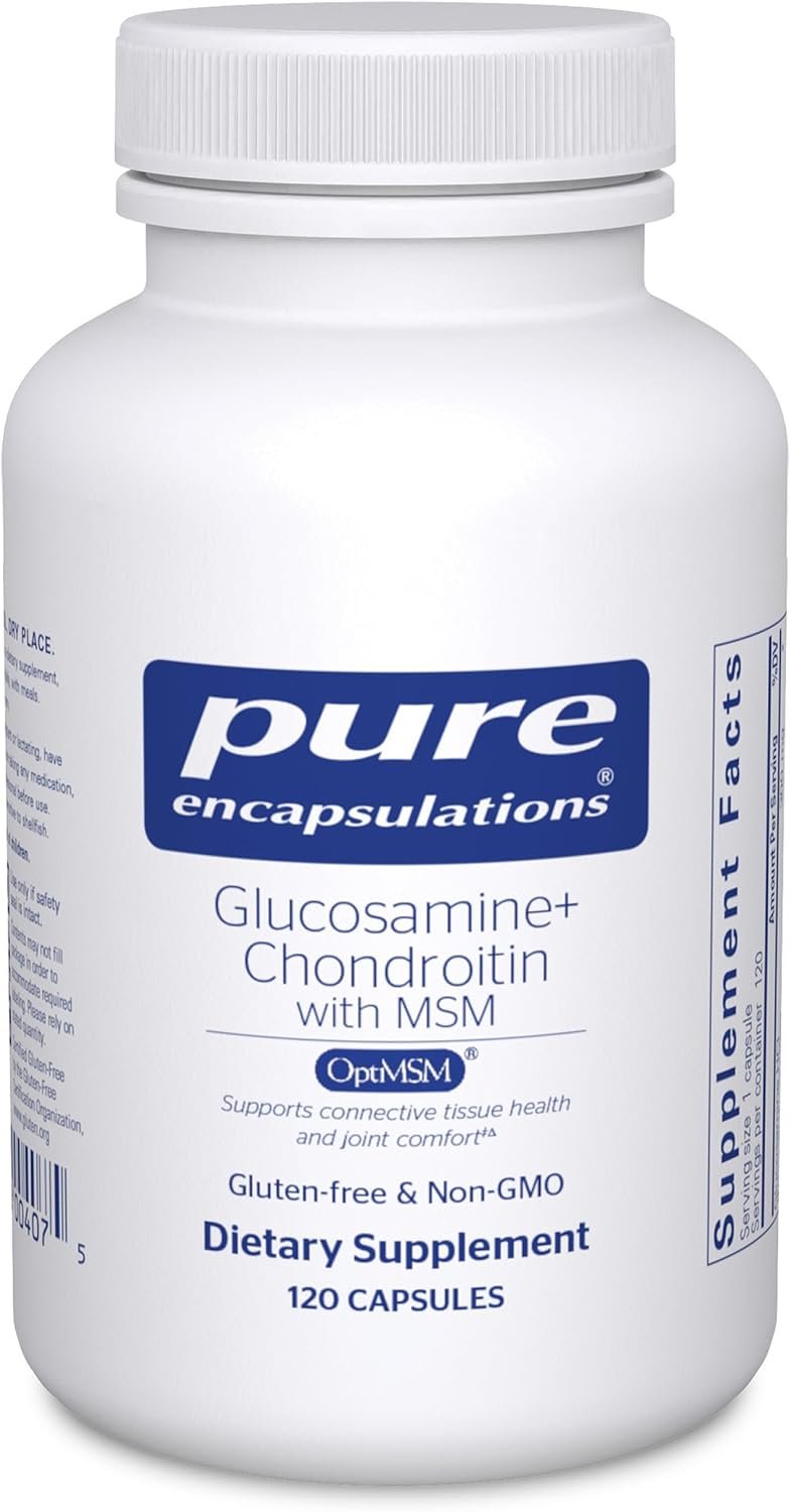 Pure Encapsulations Glucosamine Chondroitin with MSM, 120 Capsules | Supports Joint Health and Normal Cartilage Formation*, Maintains Enzyme Activity, Gluten-Free and Non-GMO