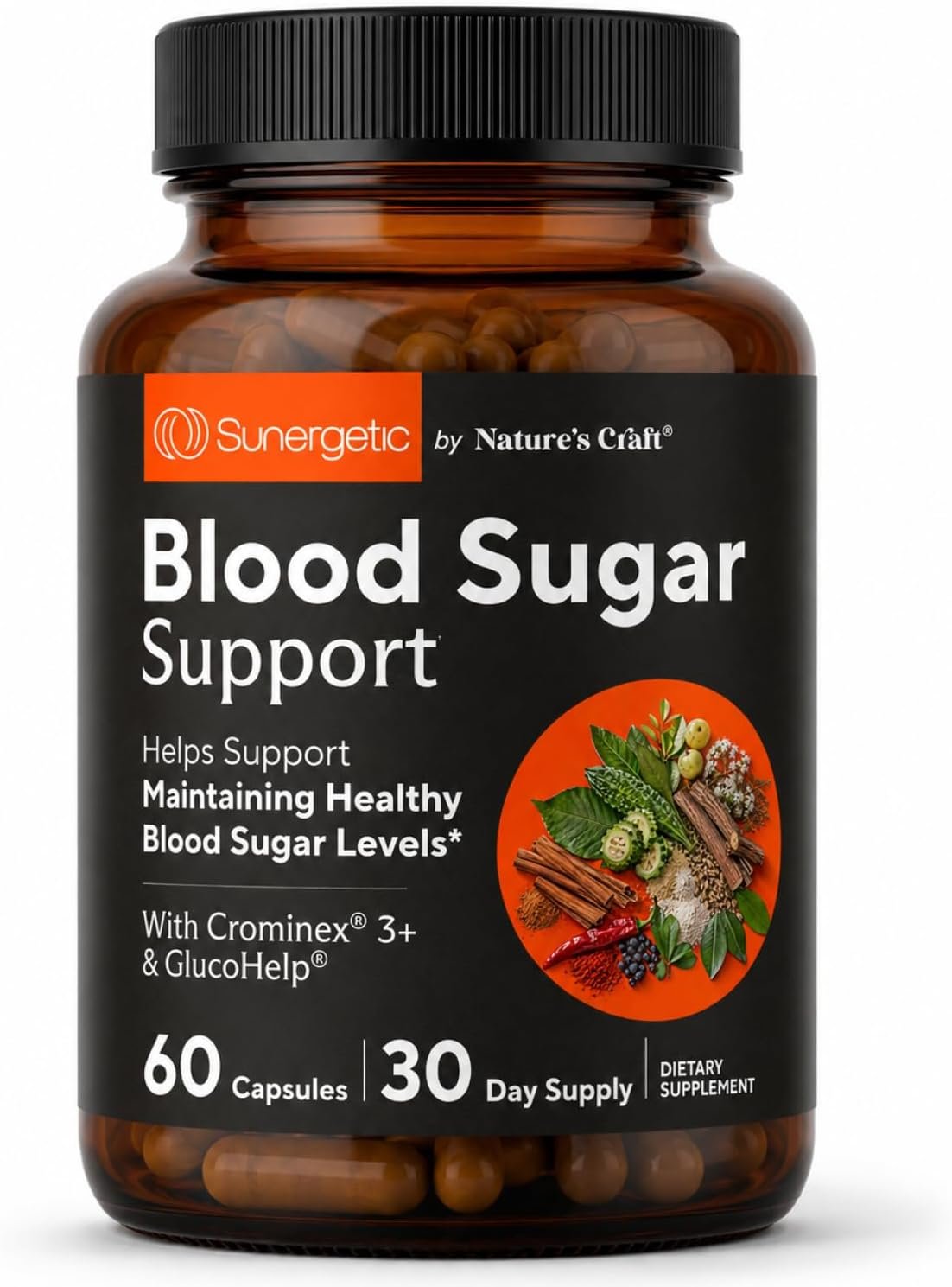 Premium Blood Sugar Support Supplement–Supports Healthy Blood Sugar Levels Already Within Normal Range – Includes Bitter Melon Extract, Vanadium, Chromium, Cinnamon, & Alpha Lipoic Acid-60 Capsules