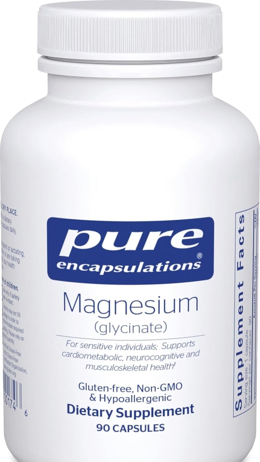 Pure Encapsulations Magnesium (Glycinate), 90 Capsules | Supplement to Support Stress Relief, Sleep, Heart Health, Nerves, Muscles, and Metabolism*, with Magnesium Glycinate