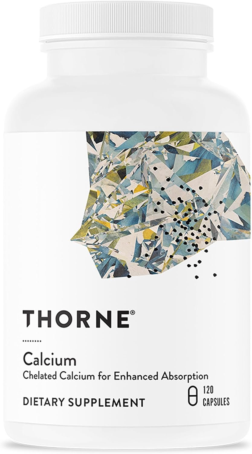 THORNE Calcium, Chelated DiCalcium Malate Supplement, 120 Capsules | Supports Strong Bones & Teeth, Healthy Nerve Signaling & Normal Muscle Contraction*, Gluten-Free, NSF Contents Certified
