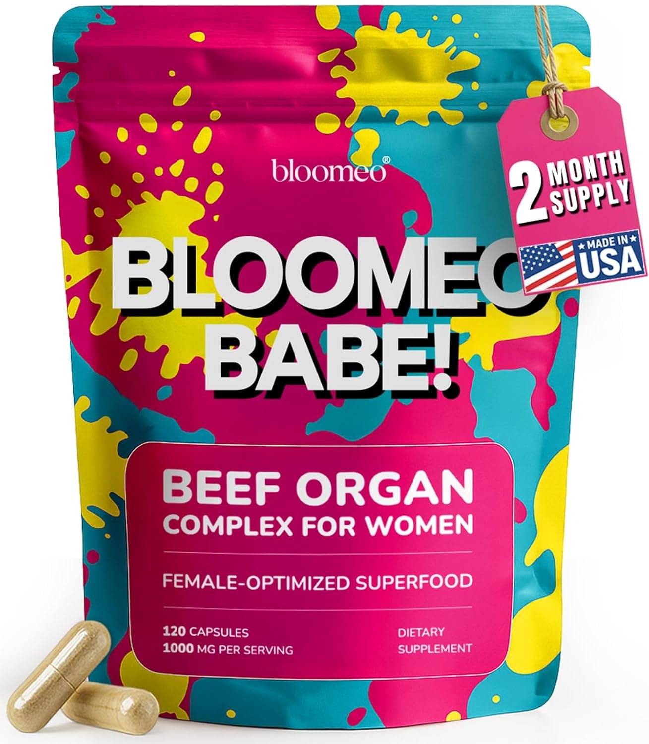 Beef Organ Supplement for Women – Hormone Balance, Iron Support, Immunity | 6-in-1 Beef Organ Complex, 100% Grass-Fed & Finished, New Zealand-Sourced, Freeze-Dried, USA-Made & Lab Tested, Zero Fillers