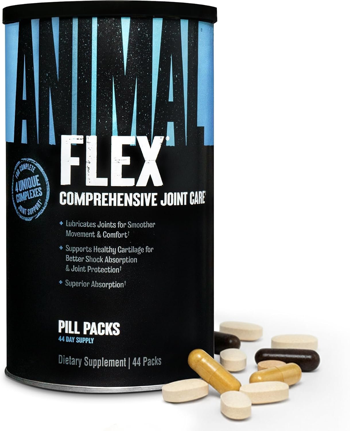 Animal Flex Joint Supplement for Defense, Repair, Rebuild | 44 Pill Packs | Glucosamine Chondroitin MSM Joint Support | Turmeric & Ginger to Reduce Inflammation, Supports Comfort | for Men & Women