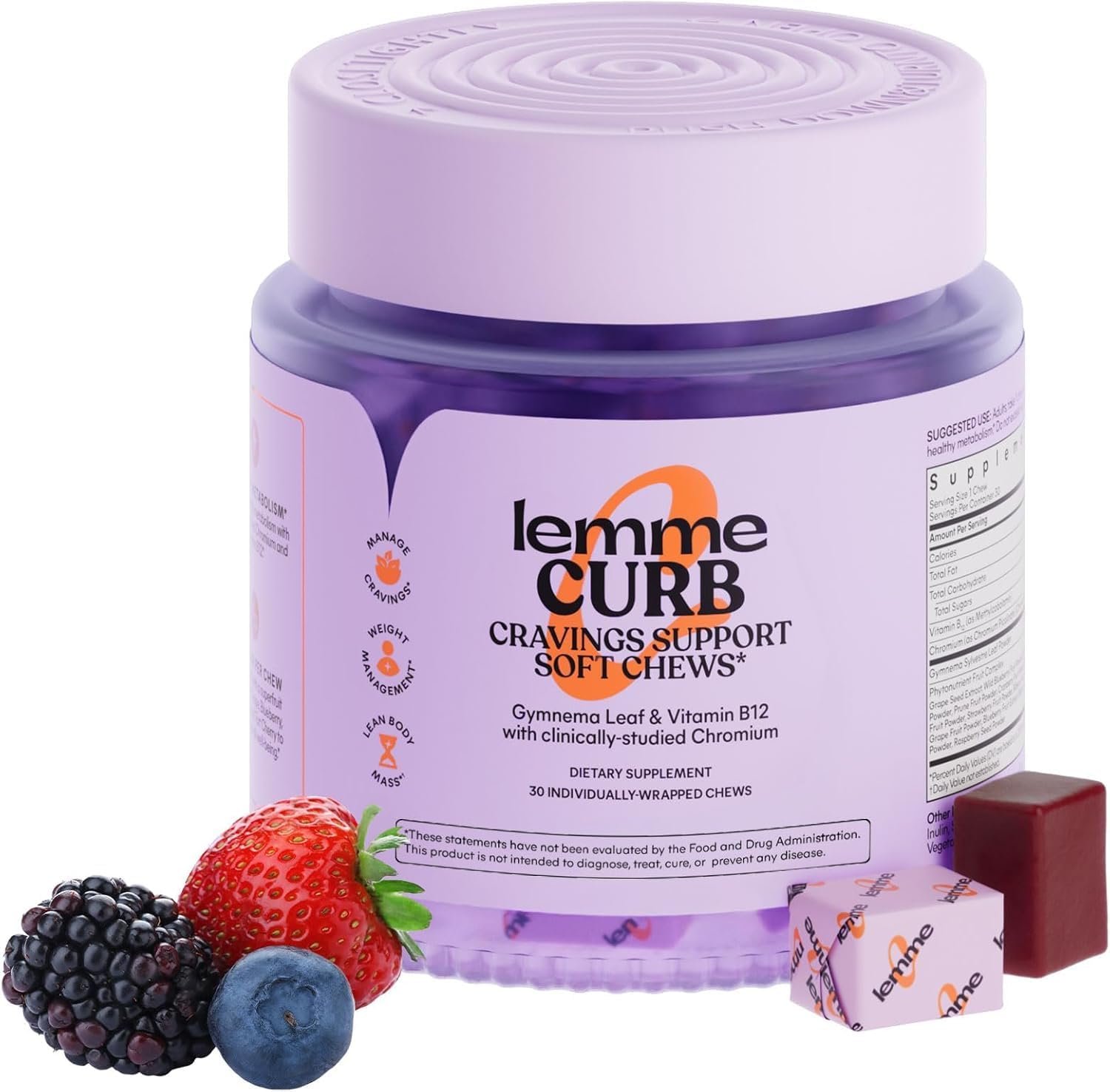 Lemme Curb Cravings Soft Chews Manage Appetite (30 Chews)