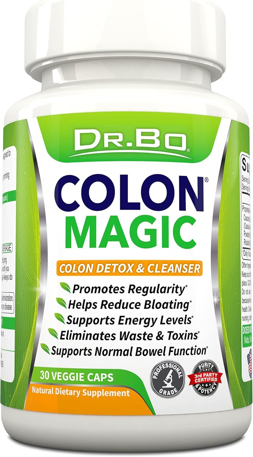 Colon Cleanse Detox Formula – Natural Bowel Cleanser Pills for Intestinal Bloating & Fast Digestive Cleansing – Daily Constipation Relief Supplement Gut, Belly, Stomach – Women Men Herbal Weight Flush