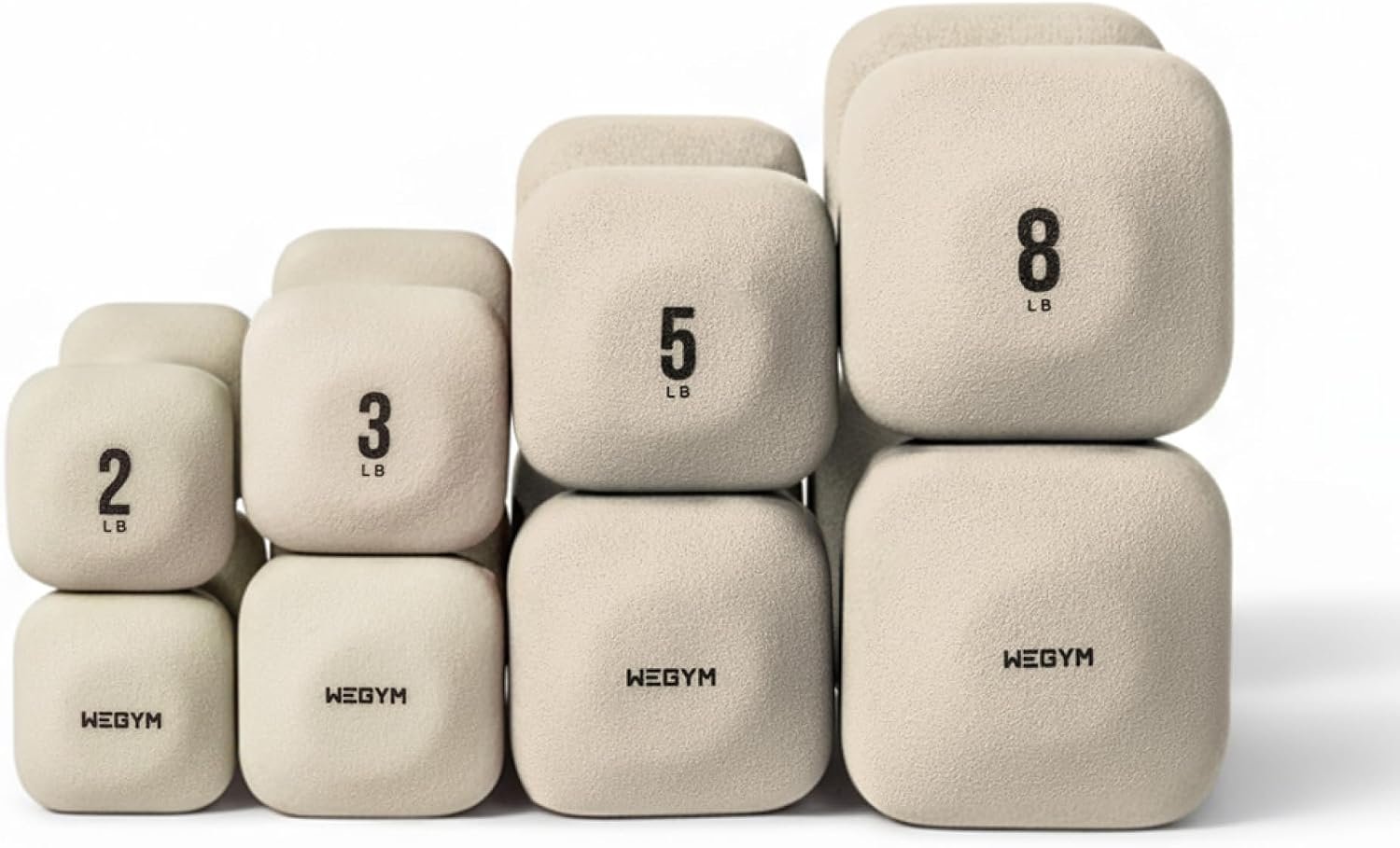 WeGym Square Dumbbell Set for Home Gym, Free Weights for Strength Training | SafeGrip Dumbbells, Free Weights, Anti-Slip Handles, Non-Rolling Workout Equipment