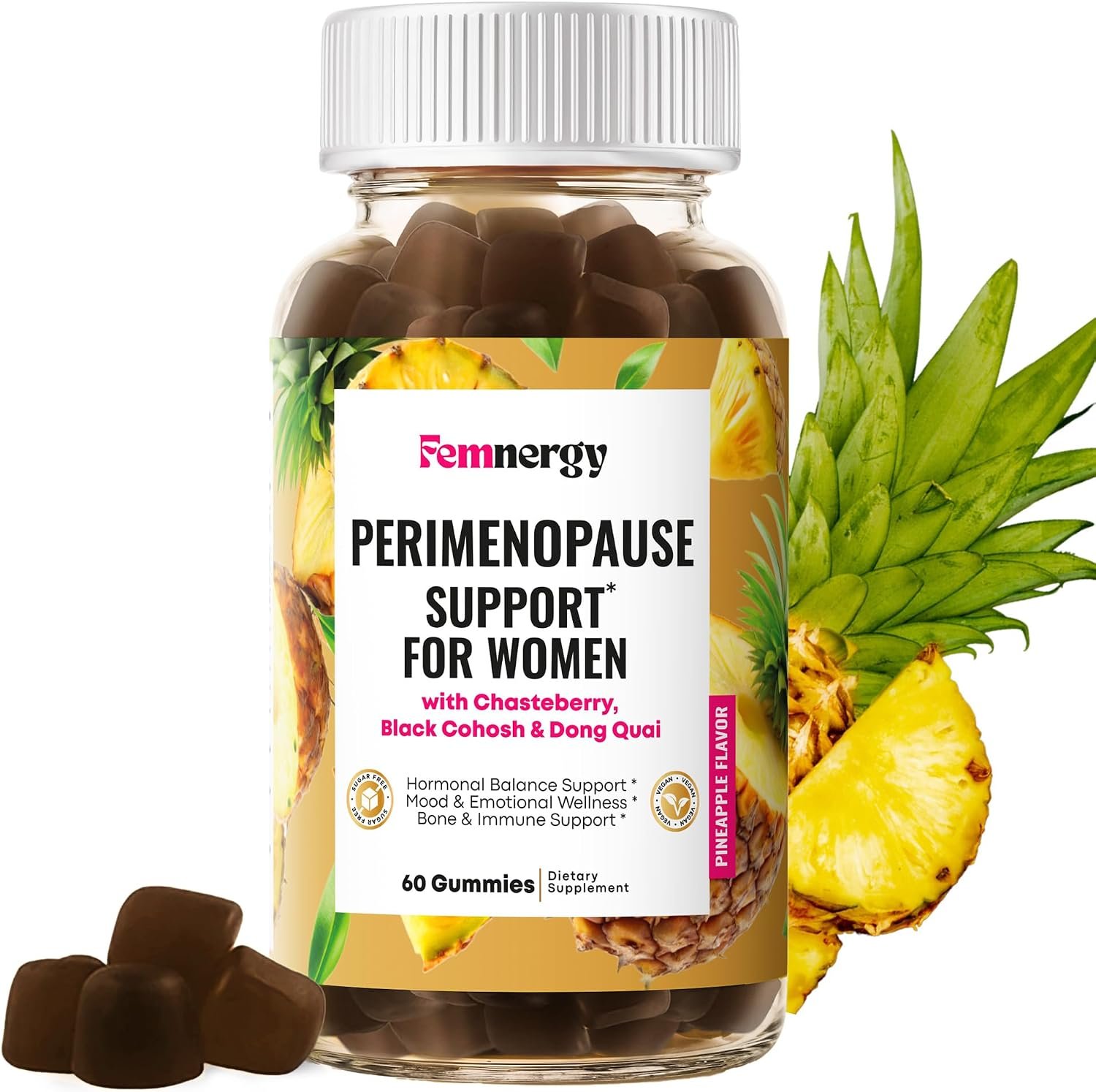 Perimenopause Support Gummies for Women – Menopause Relief Estrogen & Hormone Balance Supplement with Black Cohosh Chasteberry Vitamins D3 B6 for Hot Flashes Night Sweats & Mood Swings