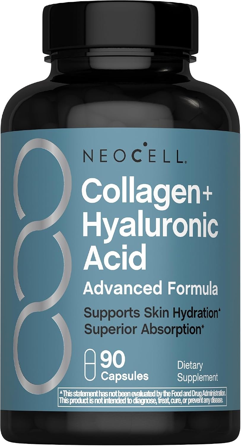 NeoCell Collagen Peptides Capsules | 90 Count | Plus Hyaluronic Acid