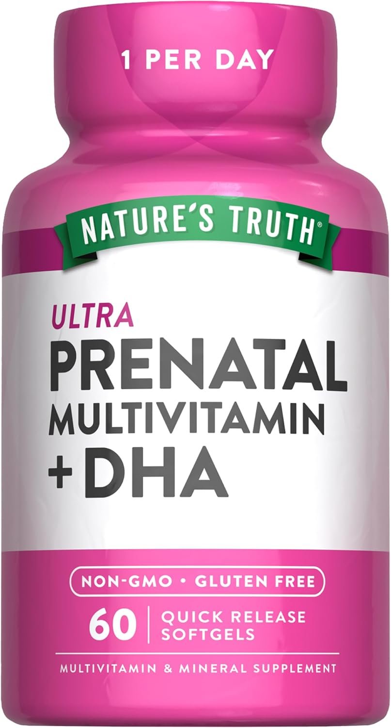 Nature’s Truth Prenatal Vitamins for Women | 60 Softgels | with DHA and Folic Acid | Non-GMO & Gluten Free Supplement