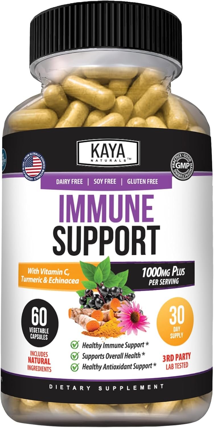 Kaya Naturals Elderberry Immune Support Capsules, 60 Count
