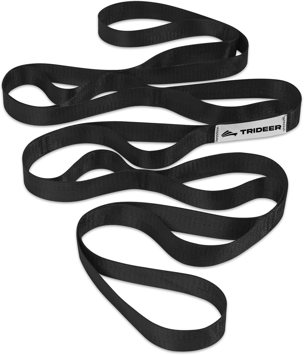Trideer Non-Elastic Stretching Strap with Loops for Physical Therapy & Rehab, Knee Hip Leg ROM Post-Surgery, Yoga Strap for Stretching, Leg Lifter Strap Mobility Aid, Hamstring Calf Back