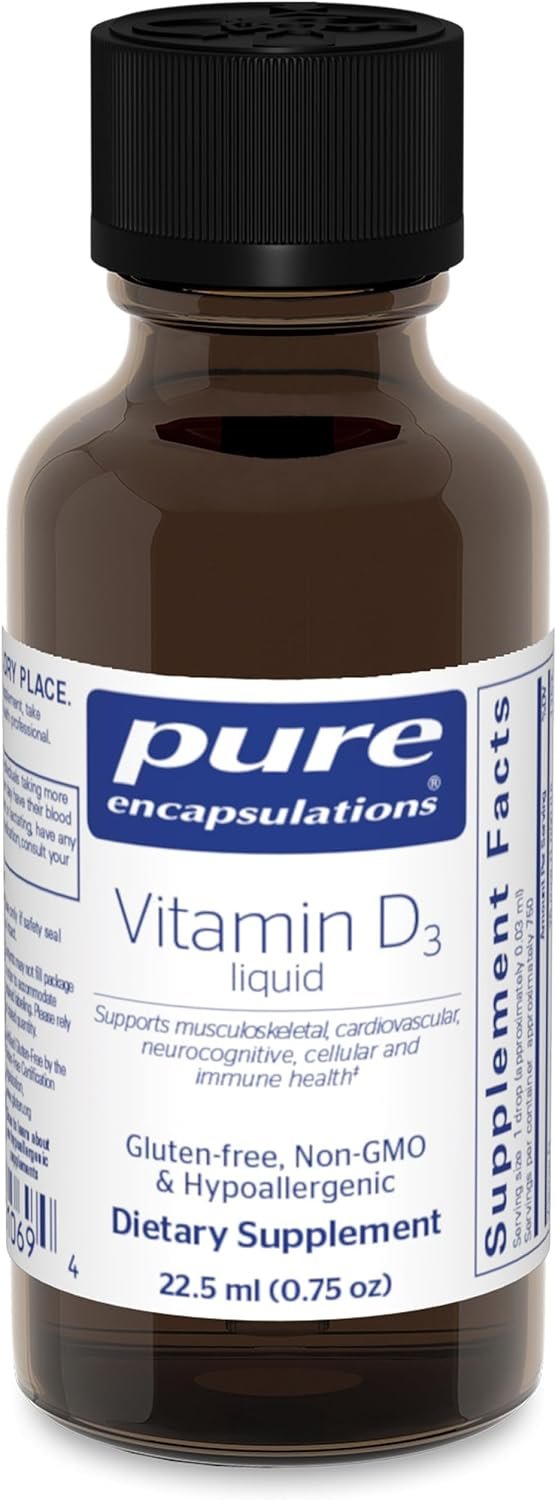 Pure Encapsulations Vitamin D3 Liquid, 0.75 fl. oz. | Supplement to Support Bone, Breast, Cardiovascular, Colon, and Immune Health