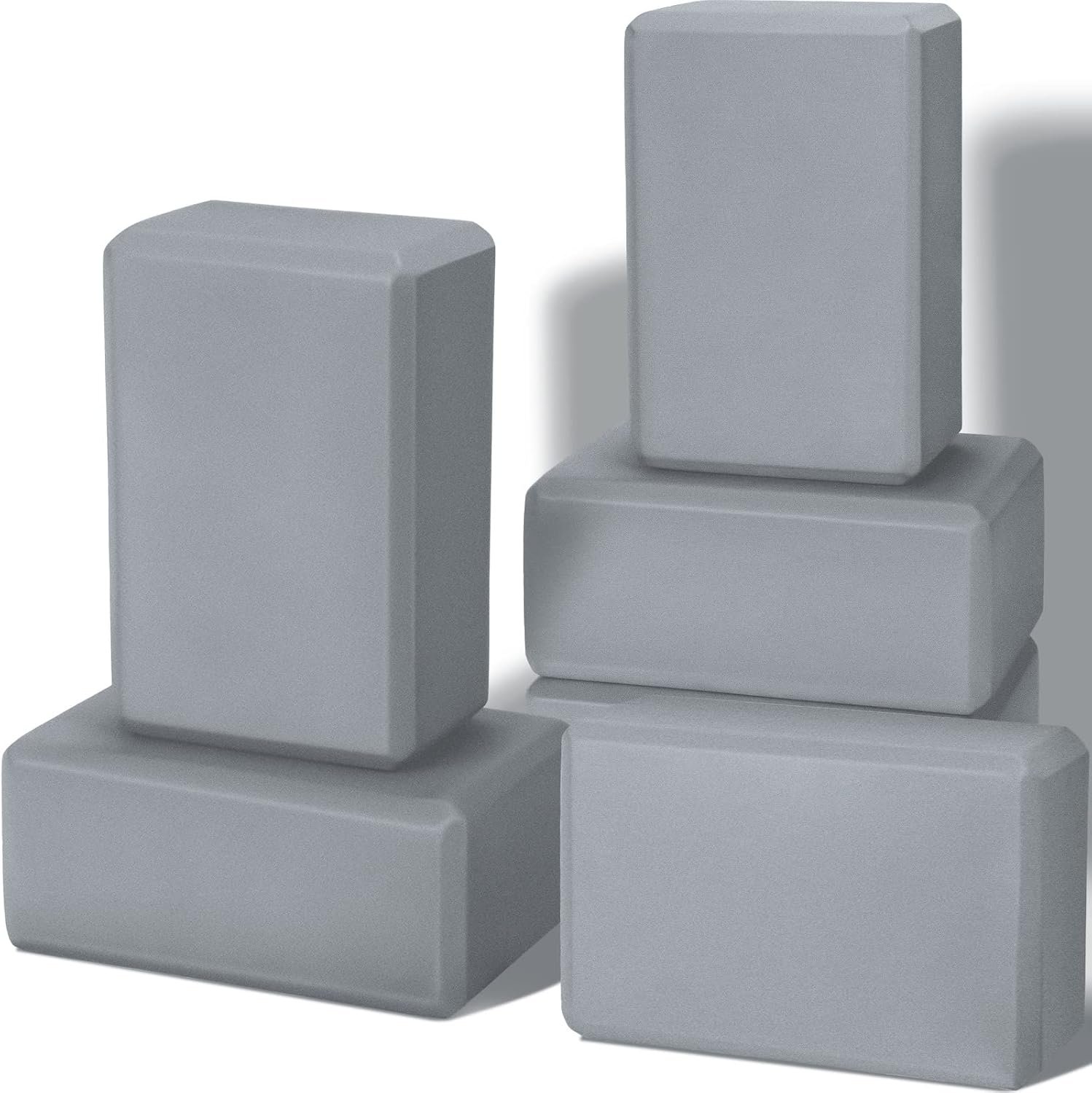 Wettarn 6 Pack Yoga Blocks 9 x 6 x 4 Inch EVA Foam, Lightweight | Non Slip, Yoga Props Accessories for Pilates, Stretching and Meditation