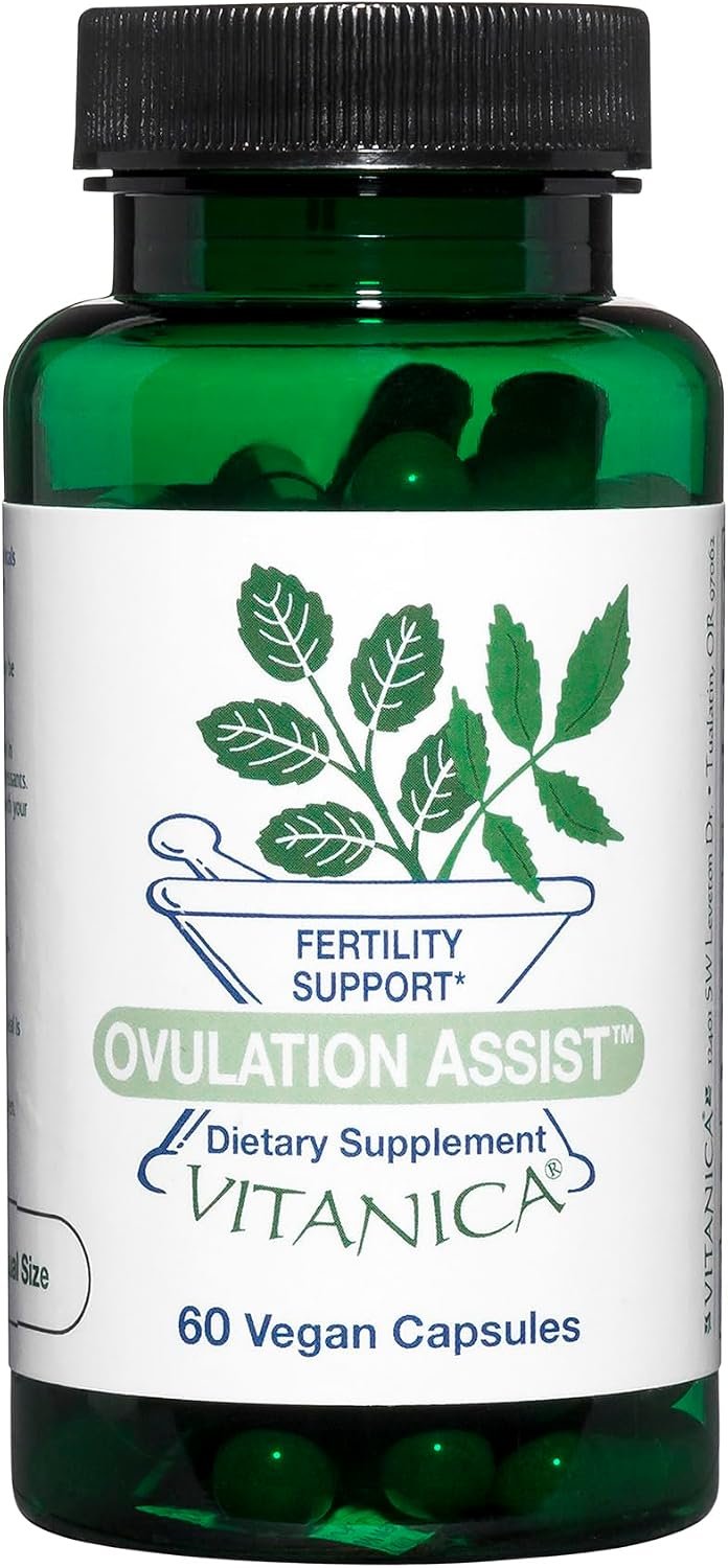 Vitanica Ovulation Assist, Fertility Support, Vegan, 60 Capsules | Women’s Herbal Health Supplement with Shatavari, Tribulus, Chaste Tree Berry (Vitex), Rhodiola and Holy Basil, Vegan