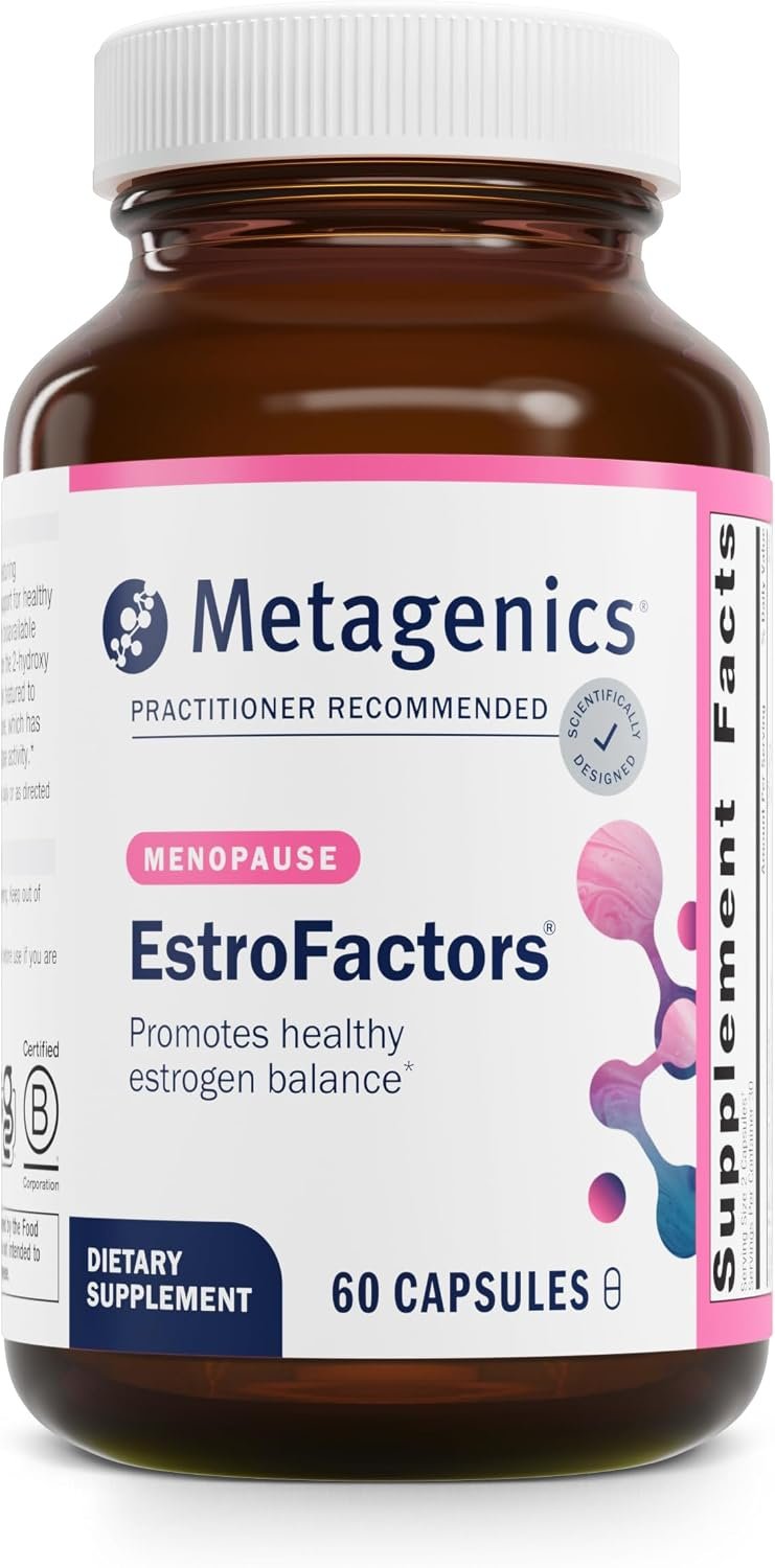 Metagenics EstroFactors Estrogen Metabolism Supplement, 60 Tablets | Estrogen Metabolism and Detox Support, Beta-Carotene, Curcumin, Phytonutrients, Supports Women’s Health, Menopause Relief