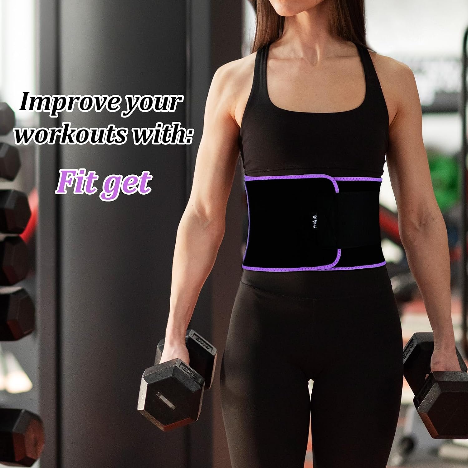 Ymapinc Ympanic Sweat Band for Stomach Weight Loss, Waist Trimmer Belt, Women’s Neoprene Waist Trainer for Women, Purple/Pink