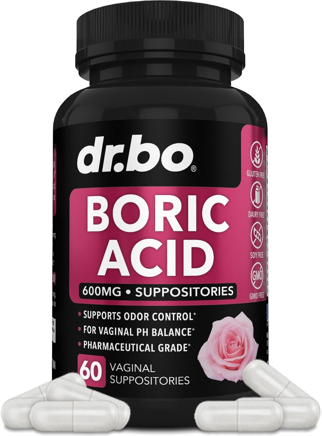Boric Acid Suppositories for Women – 600mg Vaginal Suppositories Boric Acid for Women – Vagina Suppository Vaginal Odor Smell PH Feminine Vag Womens pH Balance Pills & Vagina Health – 60 Suppositories